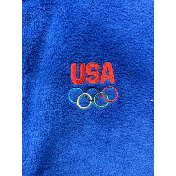 Team USA Olympic Committee Fleece Vest Womens Large Blue Solid Logo Full Zip - Picture 7 of 9